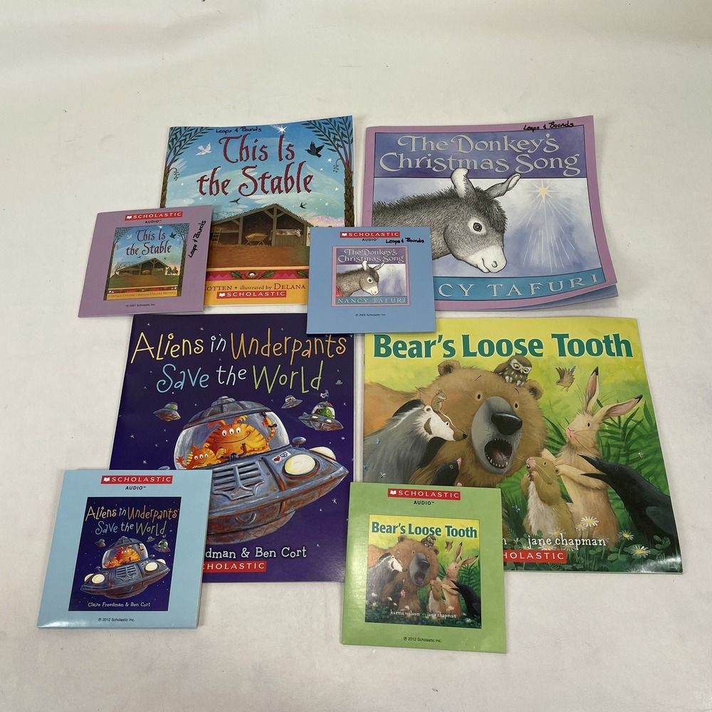 Scholastic Childrens Book With CD Set Lot Of Four
